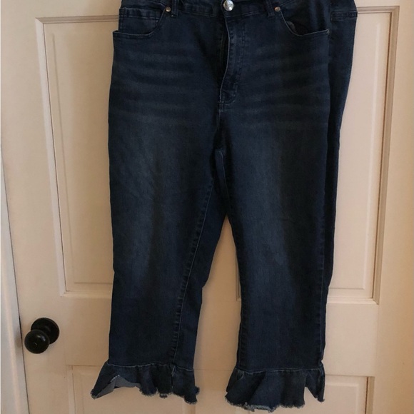 DG2 by Diane Gilman Denim - DG2 by Diane Gilman Dark Blue Flare Jeans